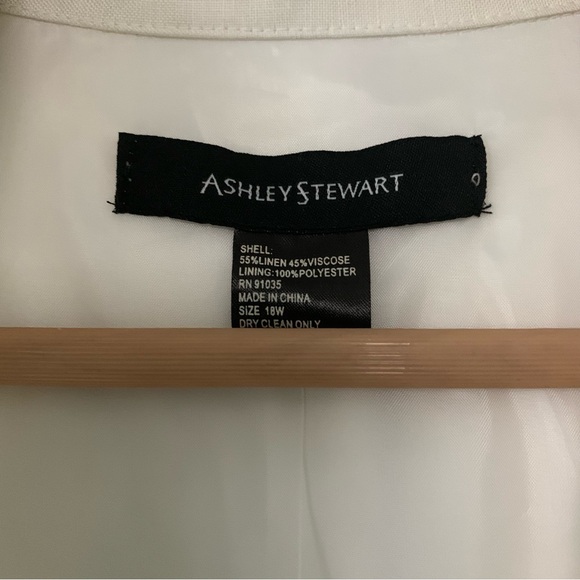 Ashley Stewart White/ Creme Linen Blend Pointed Collar Midi Wrap Dress! Size:18 - Picture 2 of 7